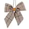 19" Black & White Plaid Two Loop Christmas Bow Decoration